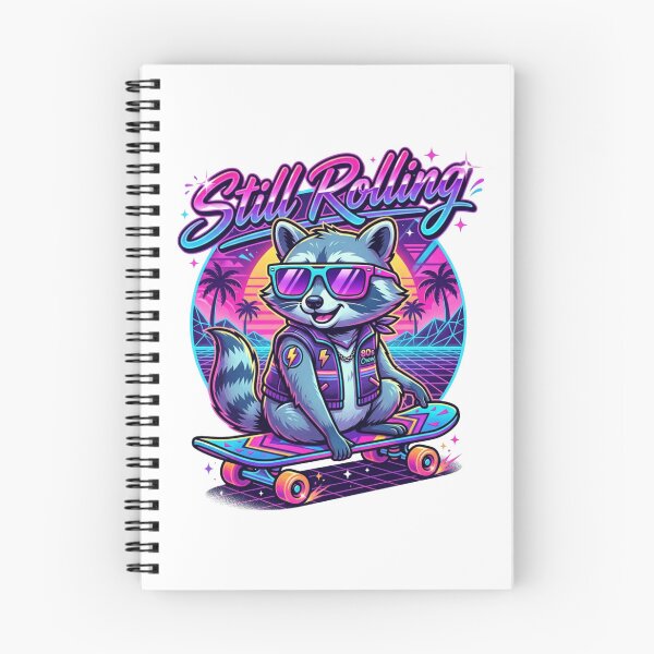 Item preview, Still Rolling Retro Synthwave Skater Raccoon designed and sold by Sanan Israyilli.