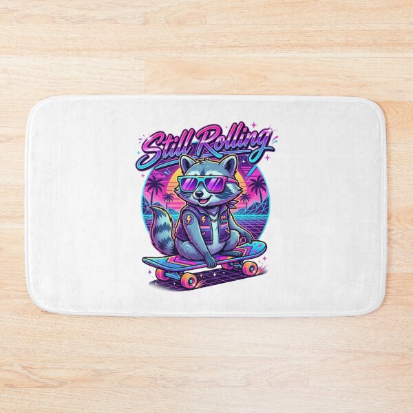 Item preview, Still Rolling Retro Synthwave Skater Raccoon designed and sold by Sanan Israyilli.