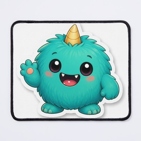 Item preview, Cute Kawaii Monster | Teal Friendly Little Monster Character designed and sold by LearnFunStore.