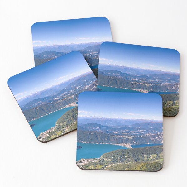 Item preview, Panoramic View from Monte Genoroso, Ticino. A view to Monte San Giorgio, Riva San Vitale and lake Lago di Lugano color landscape photograph designed and sold by Jéanpaul  Ferro.