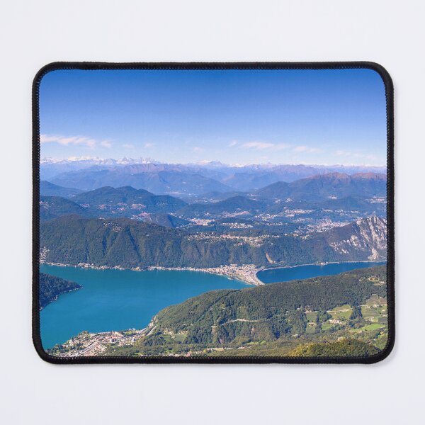 Item preview, Panoramic View from Monte Genoroso, Ticino. A view to Monte San Giorgio, Riva San Vitale and lake Lago di Lugano color landscape photograph designed and sold by Jéanpaul  Ferro.