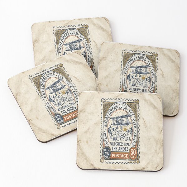 Item preview, Vintage Explorers Guild The Andes Wilderness Trail Stamp 1935 T-Shirt    designed and sold by Sushikidsntoddlers.