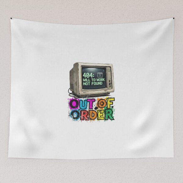 Item preview, 404 Will To Work Not Found Retro Monitor designed and sold by Sanan Israyilli.