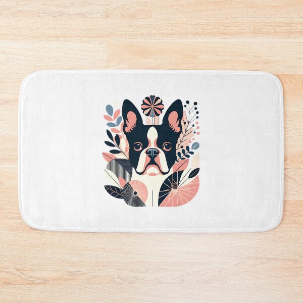 Item preview, Abstract Floral Boston Terrier Art Design Featuring Colorful Botanical Elements designed and sold by Zoro3sword.