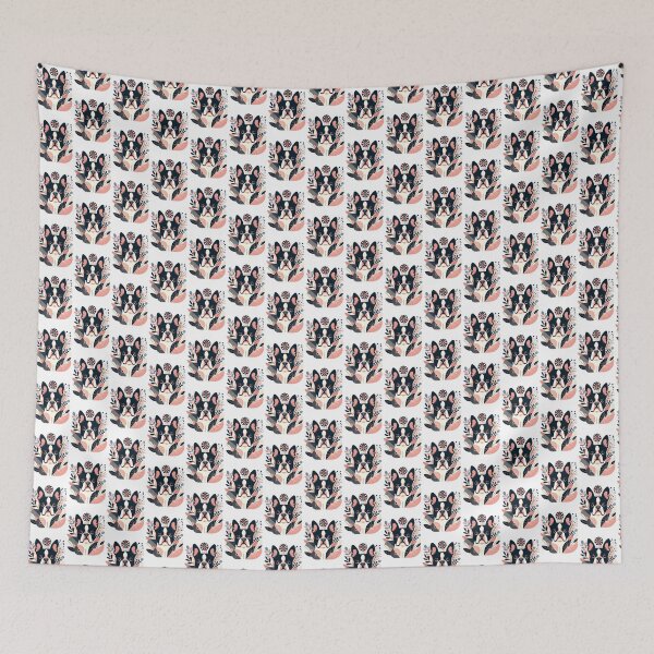 Item preview, Abstract Floral Boston Terrier Art Design Featuring Colorful Botanical Elements designed and sold by Zoro3sword.