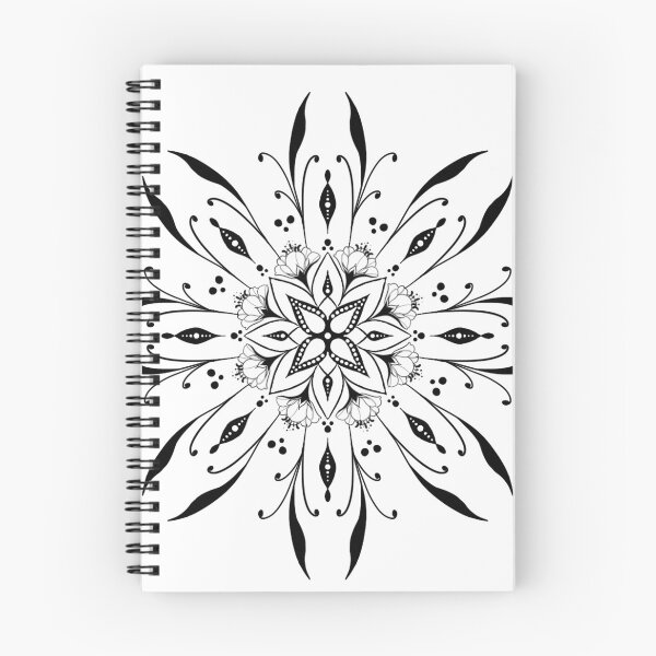 Item preview, Mandala floral botánico – Diseño de puntillismo en arte lineal negro designed and sold by LolaCrea-Art.