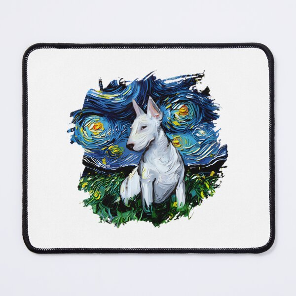 Item preview, Bull Terrier Silhouette at Night with Decorative Border Artwork designed and sold by Zoro3sword.