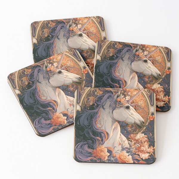 Item preview, Art nouveau unicorn designed and sold by MendaciousMina.