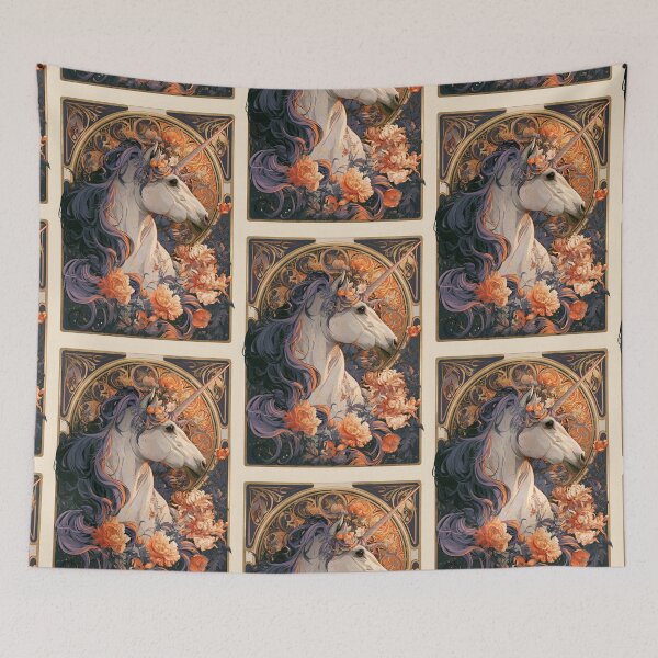 Item preview, Art nouveau unicorn designed and sold by MendaciousMina.