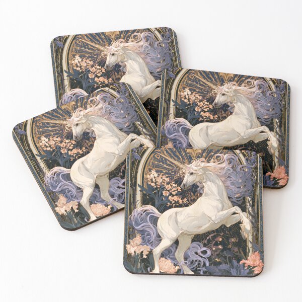 Item preview, Art nouveau unicorn designed and sold by MendaciousMina.