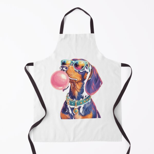 Item preview, Cute Black Dachshund Wearing Sunglasses and Chewing Bubble Gum Illustration designed and sold by Zoro3sword.