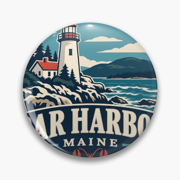 Item preview, Bar harbor lobster city badge  designed and sold by mnkyride.