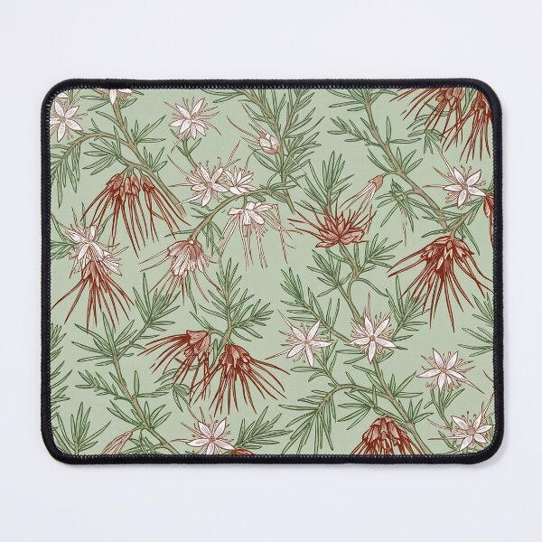 Item preview, Red Spider Flower Grevillea Sage Green Pattern designed and sold by Studio BC.