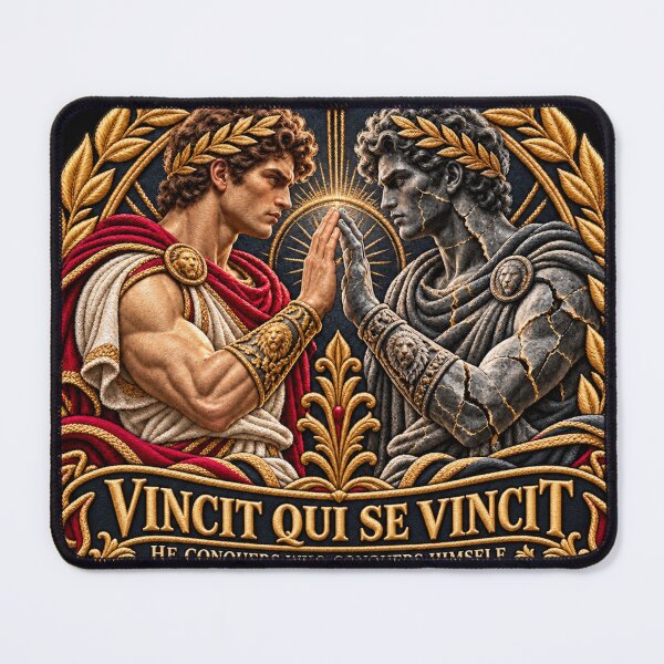 Item preview, Roman Stoic Embroidery – Vincit Qui Se Vincit Self Mastery Art designed and sold by Emoji Emblems.