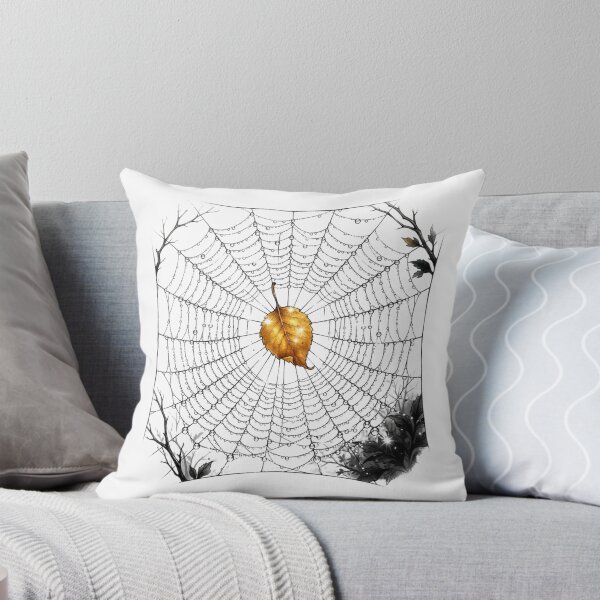 Item preview, Golden Autumn Leaf Dewy Spiderweb designed and sold by Sanan Israyilli.