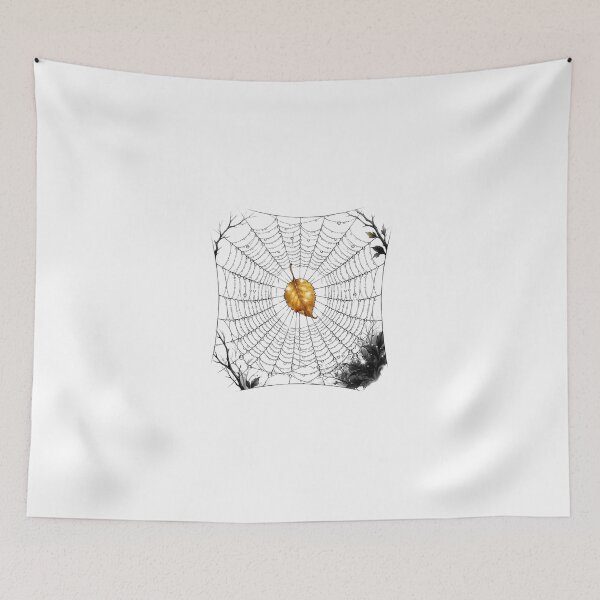 Item preview, Golden Autumn Leaf Dewy Spiderweb designed and sold by Sanan Israyilli.