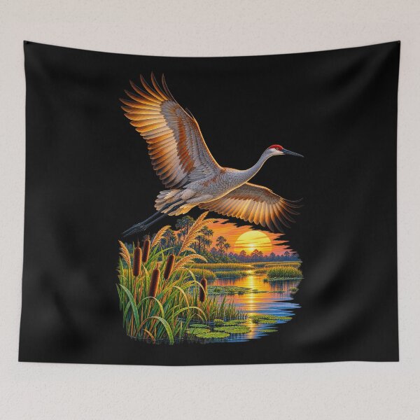 Item preview, Sandhill Crane Sunset Flight designed and sold by RockitBaby.