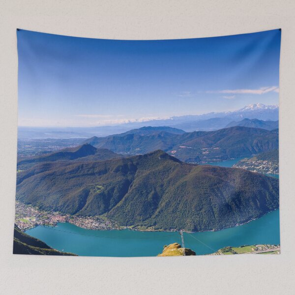 Item preview, Ariel view of Lago di Lugano, Switzerland color photograph designed and sold by Jéanpaul  Ferro.