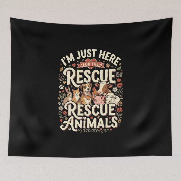 Item preview, Vegan Animals I’m Just Here For The Rescue Animals Vegan   designed and sold by YASSINE HZ.