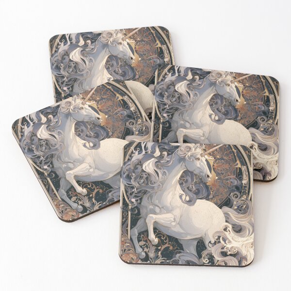 Item preview, Art nouveau unicorn designed and sold by MendaciousMina.