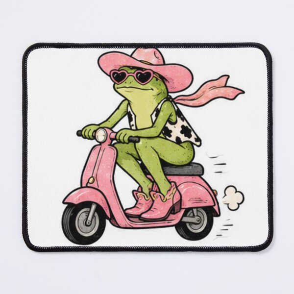 Item preview, Frog on a Moped – Cute Cottagecore Frog Sticker designed and sold by HotMessPresss.
