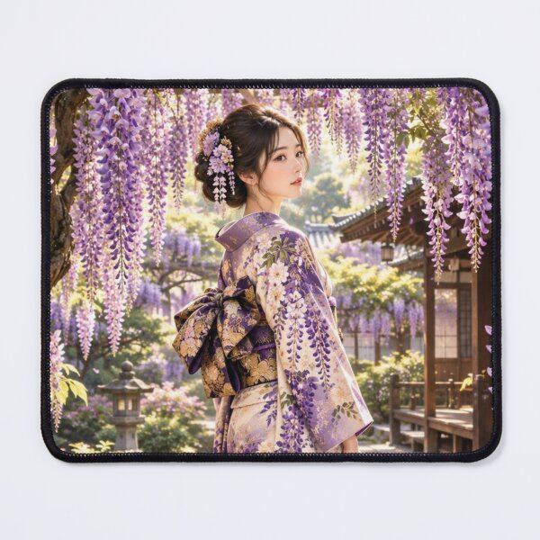 Item preview, Japanese Kimono Woman in a Wisteria Garden designed and sold by vekotpu.