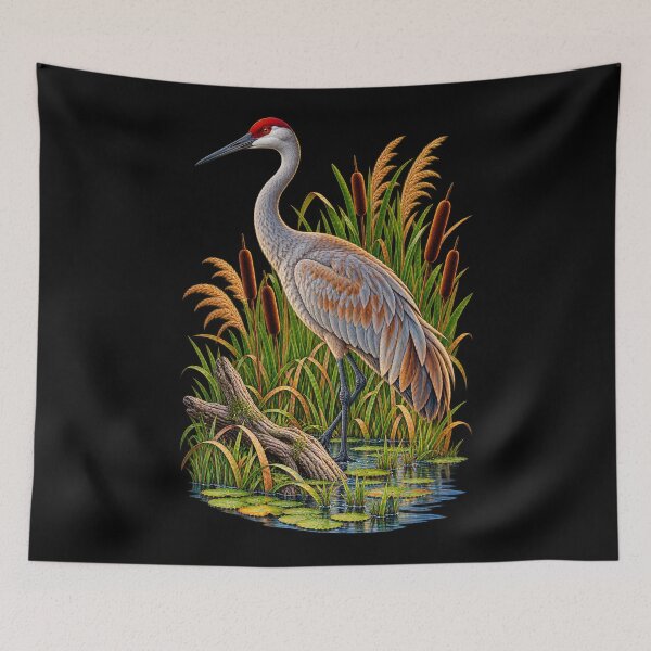 Item preview, Crane Among Marsh Reeds designed and sold by RockitBaby.
