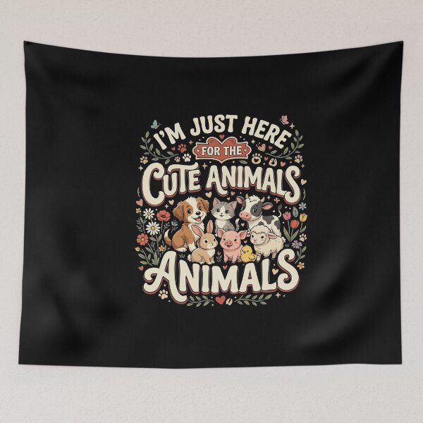 Item preview, Vegan Animals I’m Just Here For The Cute Animals Vegan   designed and sold by YASSINE HZ.