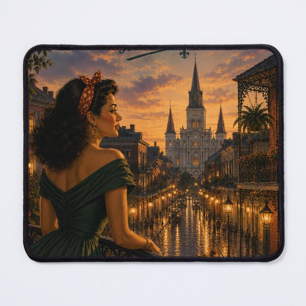 Item preview, French Quarter New Orleans Vintage Travel Poster designed and sold by MissSaylor.