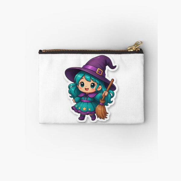 Item preview, Cute Kawaii Witch | Little Witch and Broom Halloween Character designed and sold by LearnFunStore.