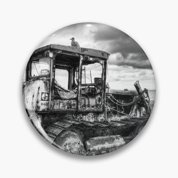 Item preview, Rusty Tractor on Aldeburgh Beach, Suffolk, UK, Black and White designed and sold by Paul Thompson Photography.
