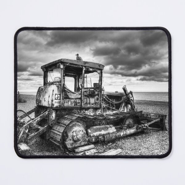 Item preview, Rusty Tractor on Aldeburgh Beach, Suffolk, UK, Black and White designed and sold by Paul Thompson Photography.
