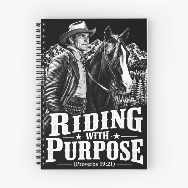 Item preview, Riding With Purpose Proverbs 19 21 Randolph Scott Vintage Western Christian designed and sold by EdGraphy.