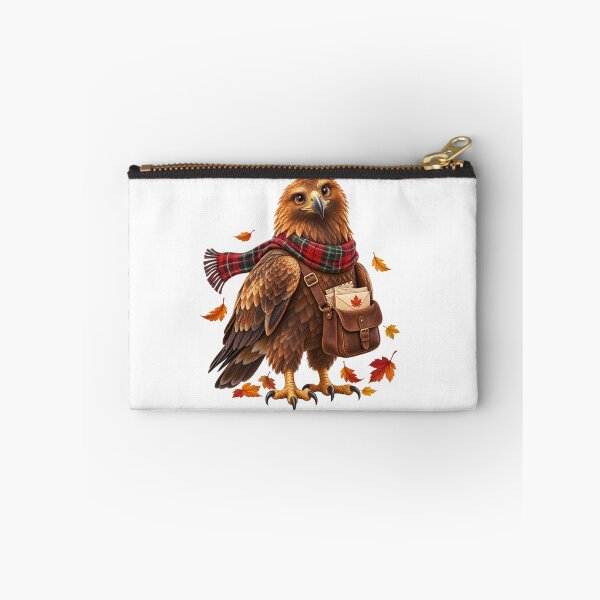 Item preview, Cute Scottish Golden Eagle Autumn Postie with Tartan Satchel designed and sold by MaedK.