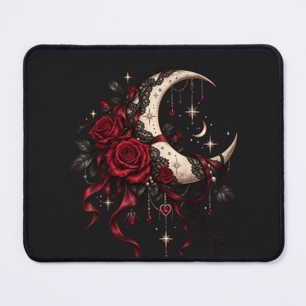 Item preview, Gothic Romance Moon & Roses – Dark Celestial Lace Aesthetic designed and sold by 1DreamerShop.