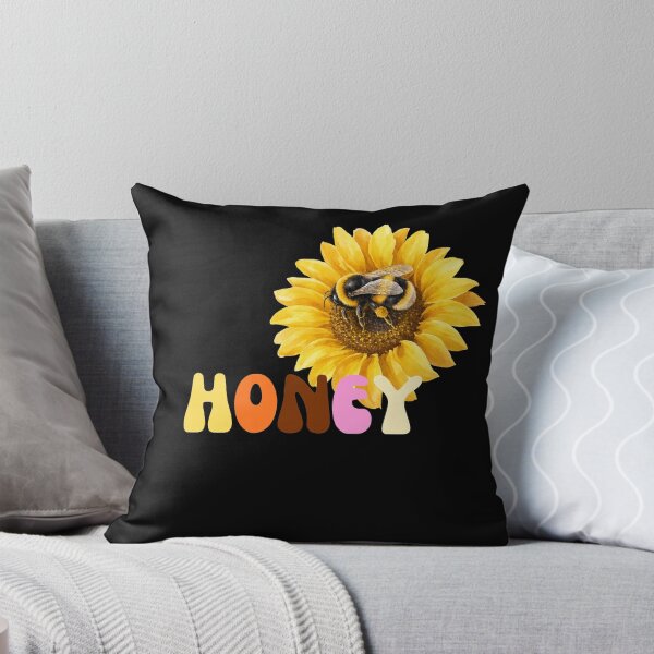 Item preview, honey retro groovy 70s sunflower bee typography designed and sold by stileepensieri.