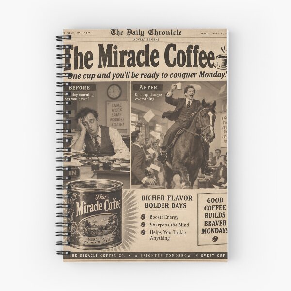 Item preview, The Miracle Coffee – Funny 1920s Vintage Newspaper Ad designed and sold by Jandedan.