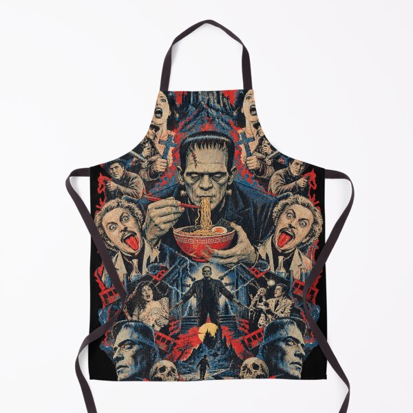 Item preview, Frankenstein Monster Eating Ramen - Vintage Lab Horror Collage designed and sold by BRTHRCNK01.