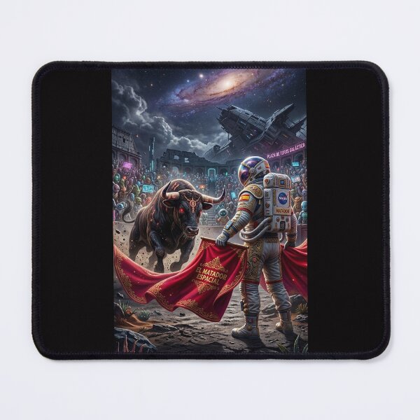 Item preview, Cosmic Matador Astronaut vs Space Bull: Pop Surrealism Sci-Fi Art designed and sold by Rain-Road.