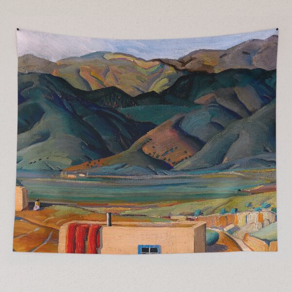 Item preview, Taos, New Mexico southwest desert mountain landscape and Adobe village by Richard Manning Crisler designed and sold by Jéanpaul Ferro.