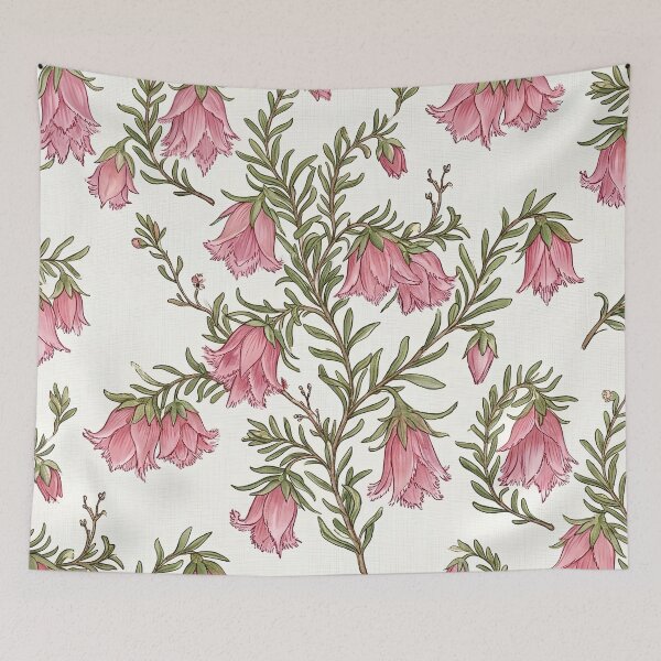 Item preview, Pink Mountain Bellflower Vintage Floral Pattern designed and sold by Studio BC.
