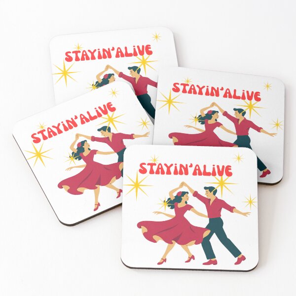 Item preview, stayin alive vintage retro groovy 70s disco typography  designed and sold by stileepensieri.