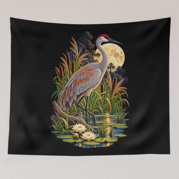 Item preview, Crane Beneath Moonlight designed and sold by RockitBaby.