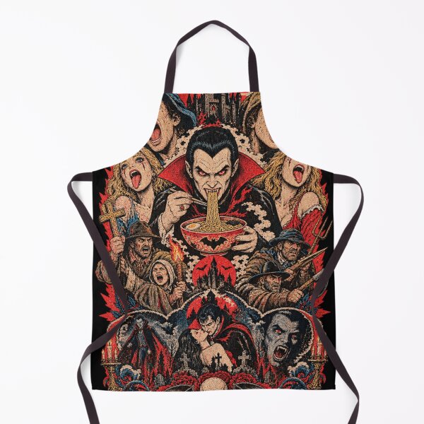 Item preview, Dracula Vampire Eating Ramen - Vintage Gothic Castle Horror Collage designed and sold by BRTHRCNK01.