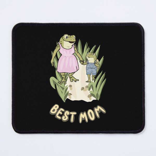 Item preview, Frog Mom and Little Froglet Walking in Cottagecore Mushroom Forest designed and sold by LeshanArt.