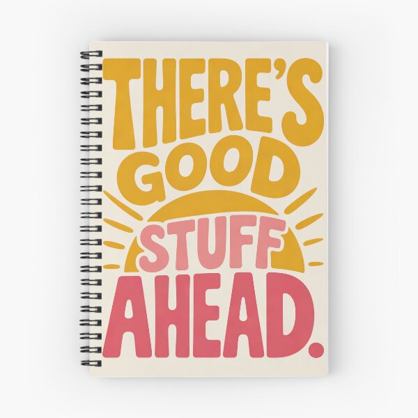 Item preview, There’s Good Stuff Ahead Quote Print, Positive Typography Wall Art, Retro Sunshine Poster designed and sold by QuietCanvasArtworks.