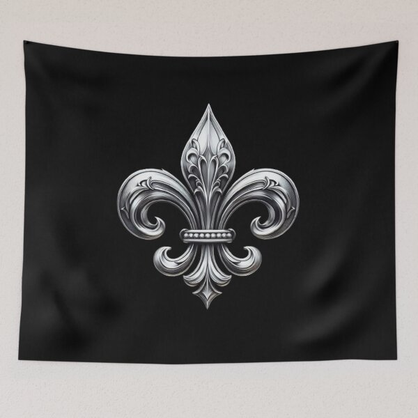 Aperçu de l'œuvre Fleur De Lys Argent Symbole Royal Médiéval créée et vendue par ProjectNoah.