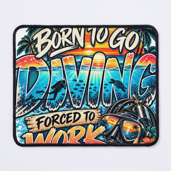 Item preview, Born to Go Diving Forced to Work Scuba Diving Graphic T-Shirt designed and sold by RG3D Project .