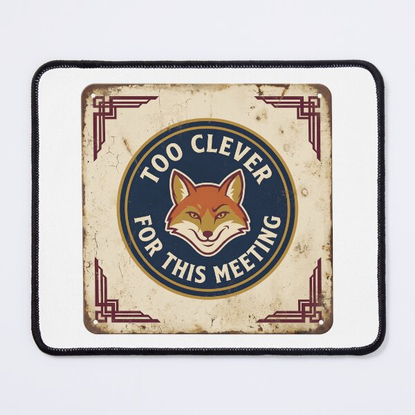 Item preview, Too Clever For This Meeting Retro Fox Badge Funny Work Humor designed and sold by ahmadhamdi.