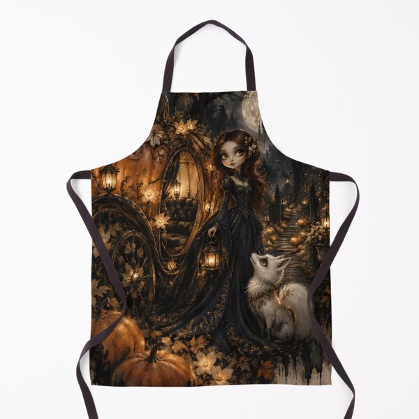 Item preview, Pumpkin Carriage with Woman and White Fox designed and sold by sigmaartstudio.